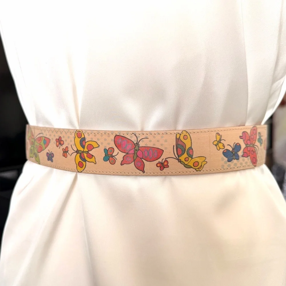 Vintage Multicolor Butterfly Belt